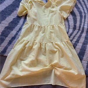 OAK + FORT Yellow Puff Sleeve Tiered Sundress